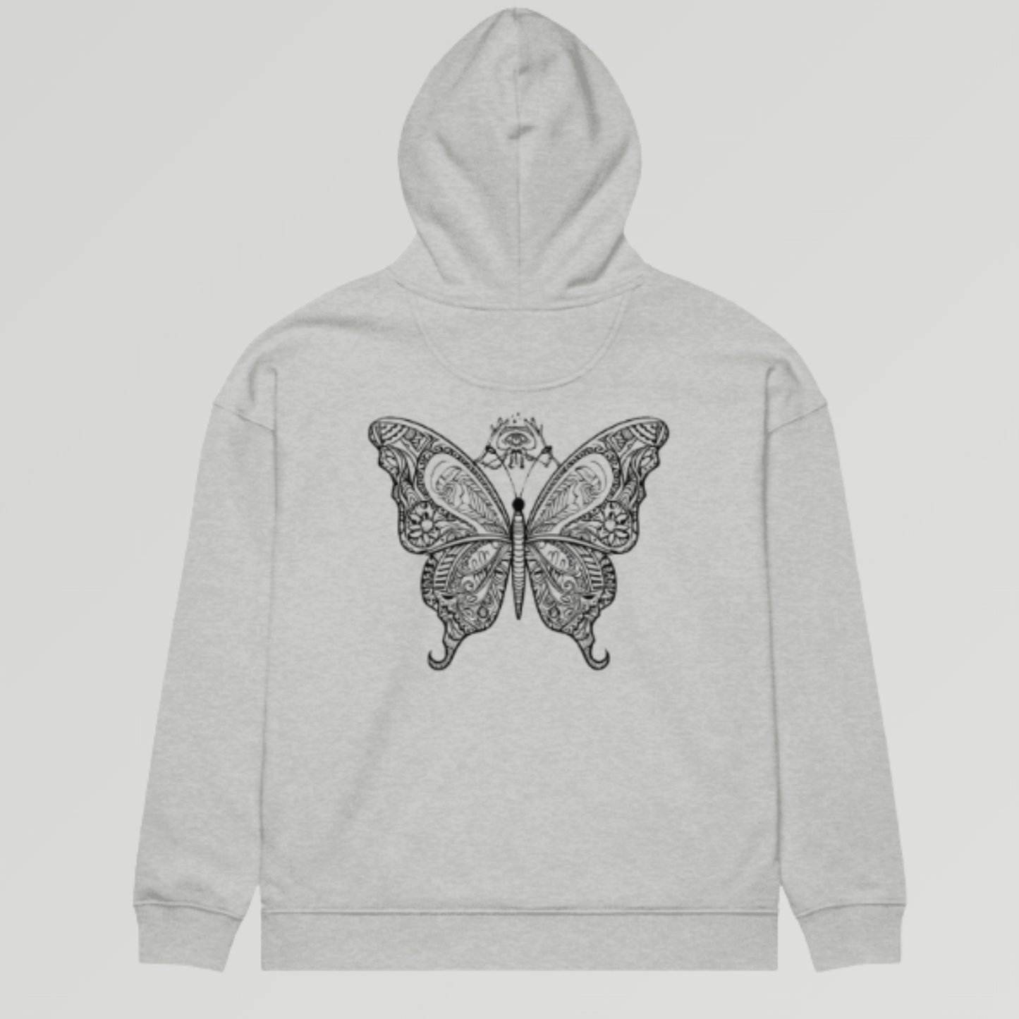 women organic relaxed hoodie butterfly