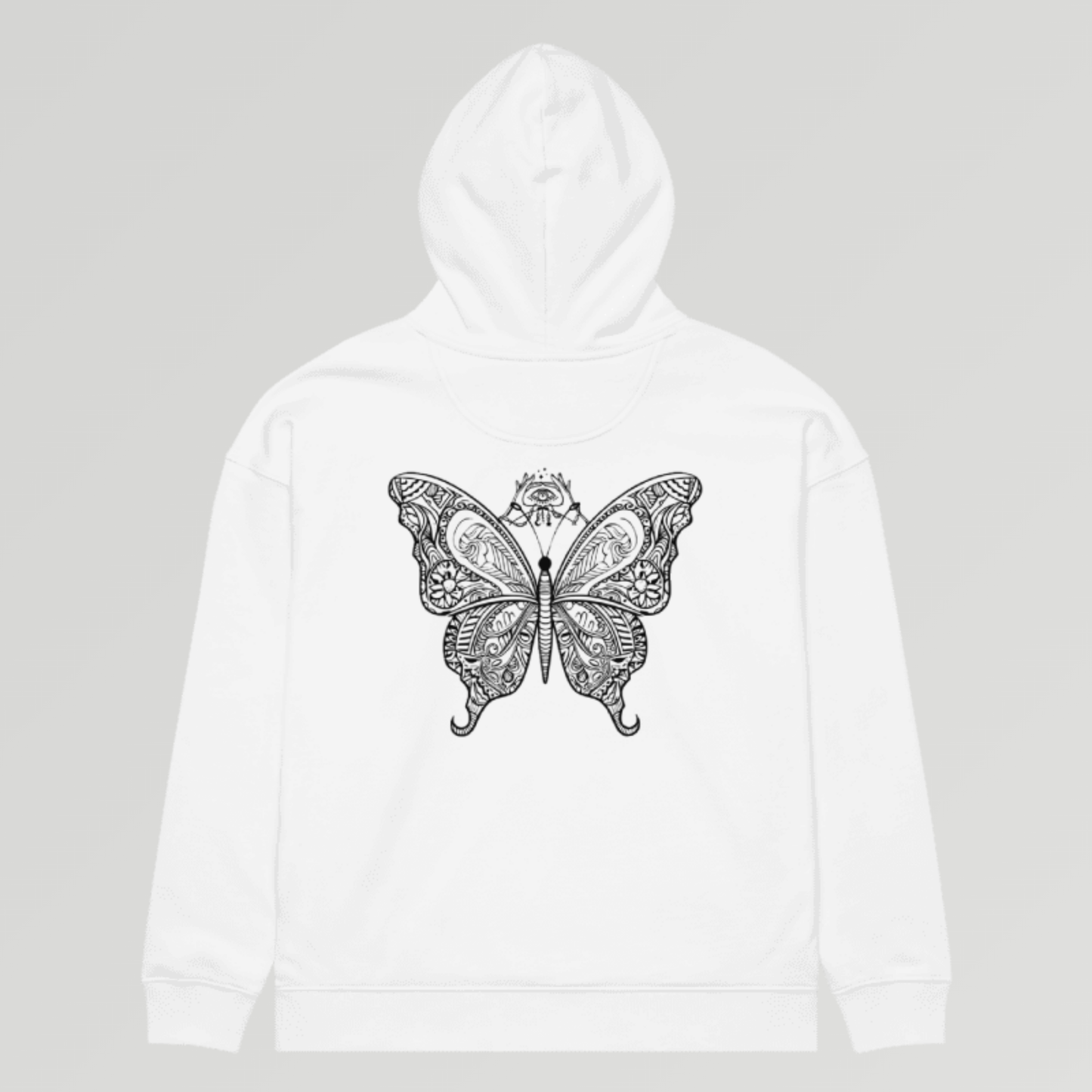 women organic relaxed hoodie butterfly