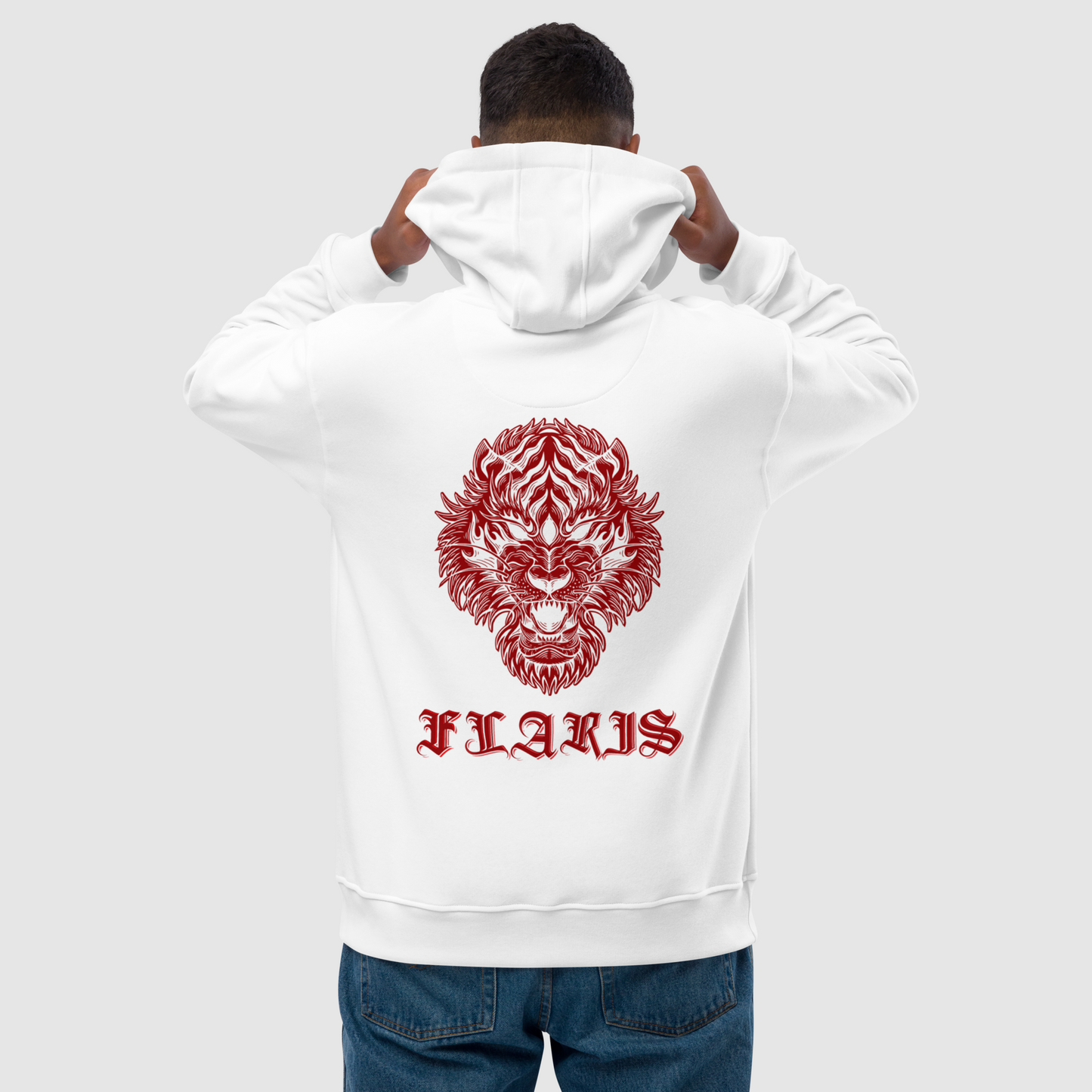 moletom com capuz branco - impressão desenho tiger
