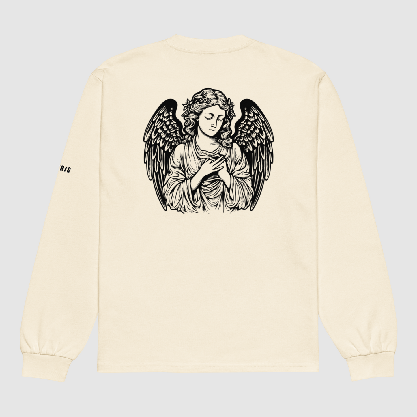 Moletom amarelo desbotado e Anjo nas costas