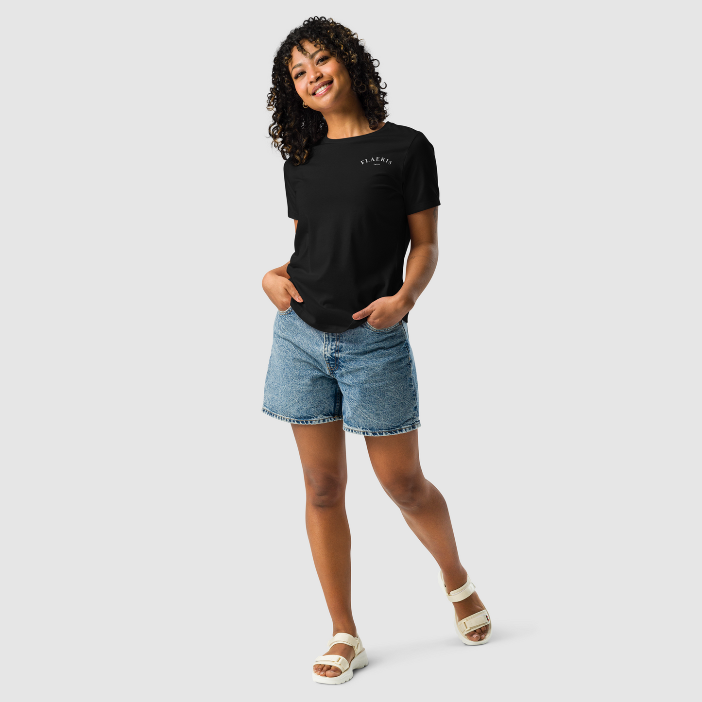 Women's Loose T-Shirt - stitching on the front and printing on the back