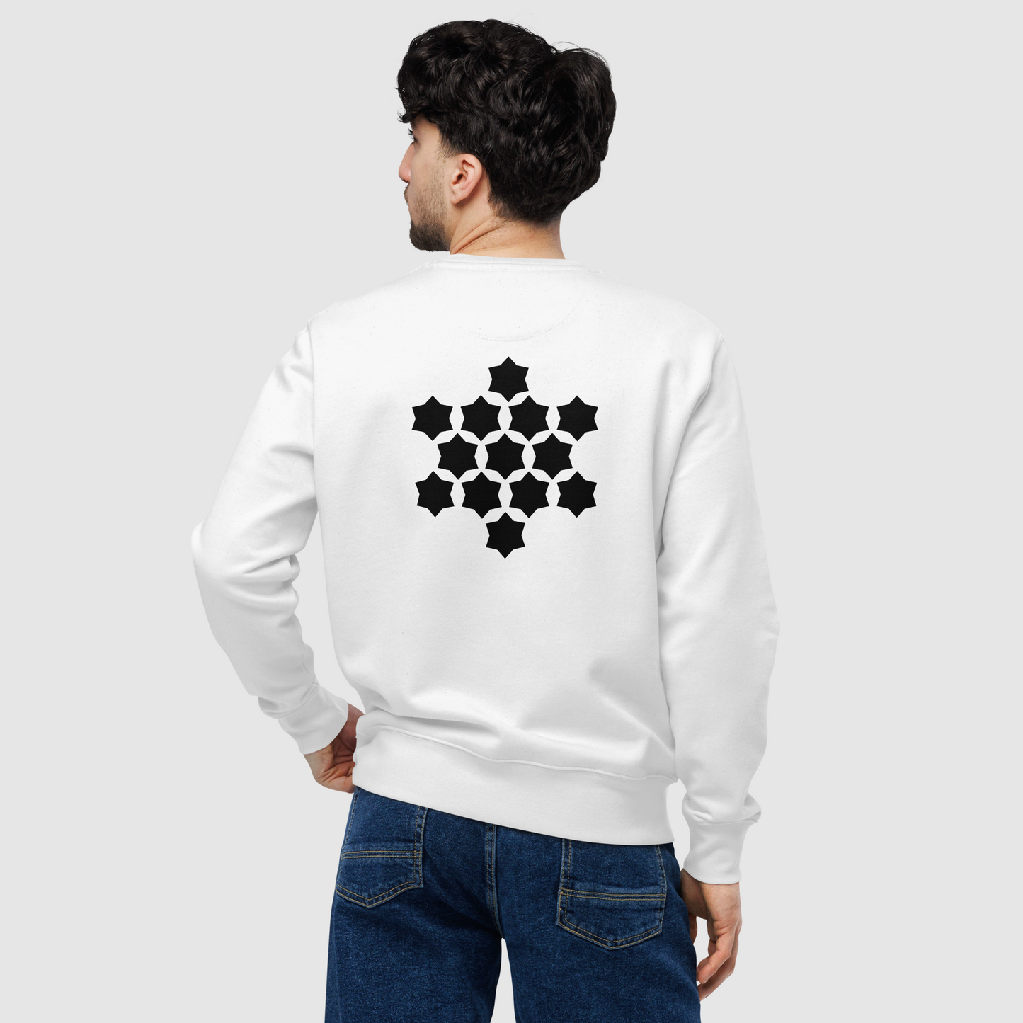 Moletom sem capuz - Branco impressão